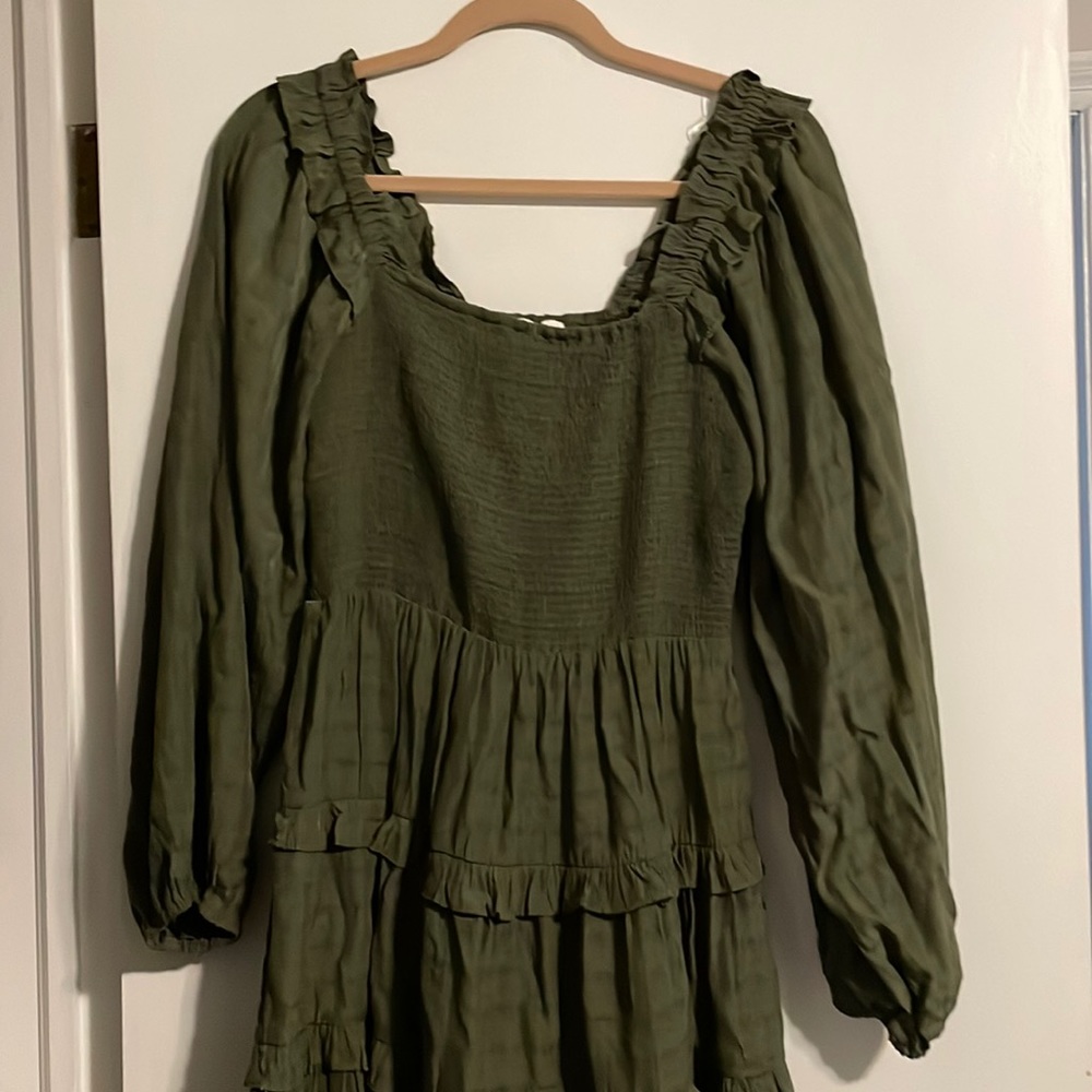 Green long sleeve dress - mini
